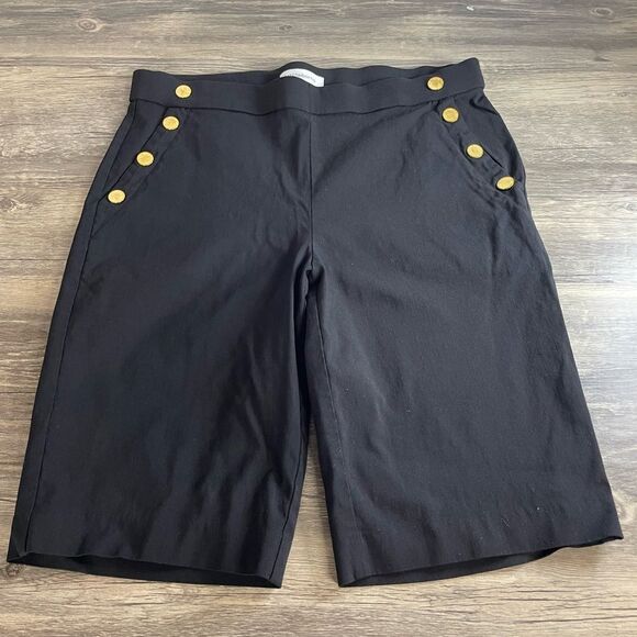 Liz Claiborne Black Shorts with Gold Button Accents. NWOT - Picture 1 of 7